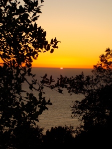 Big Sur sunset from the patio at Nepenthe